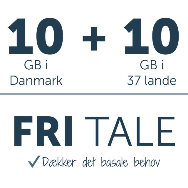Fri tale og 10 GB i DK + 10 GB i EU (5G) 