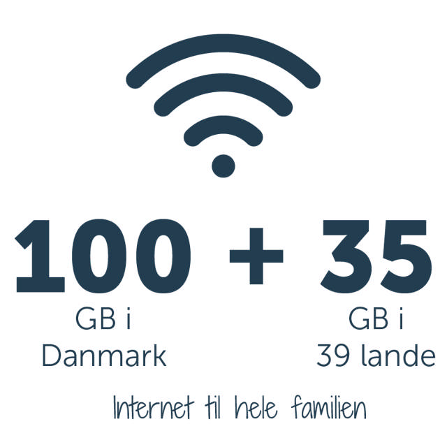 Mobilt bredbånd med 100 GB DK + 35 GB EU 
