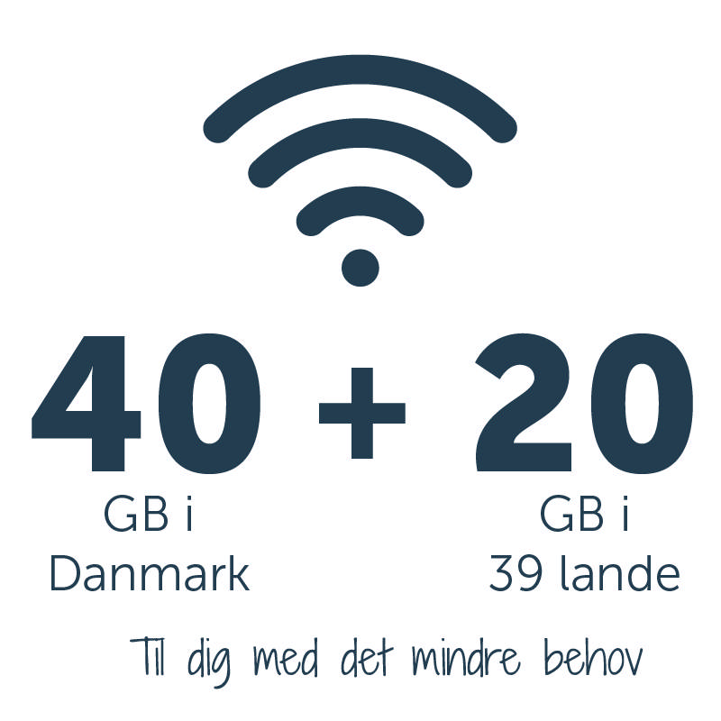 Mobilt bredbånd med 40 GB DK + 20 GB EU 