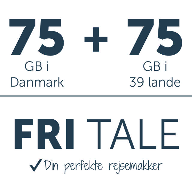 Fri tale + 75 GB i DK + 75 GB i 39 lande. 5G 
